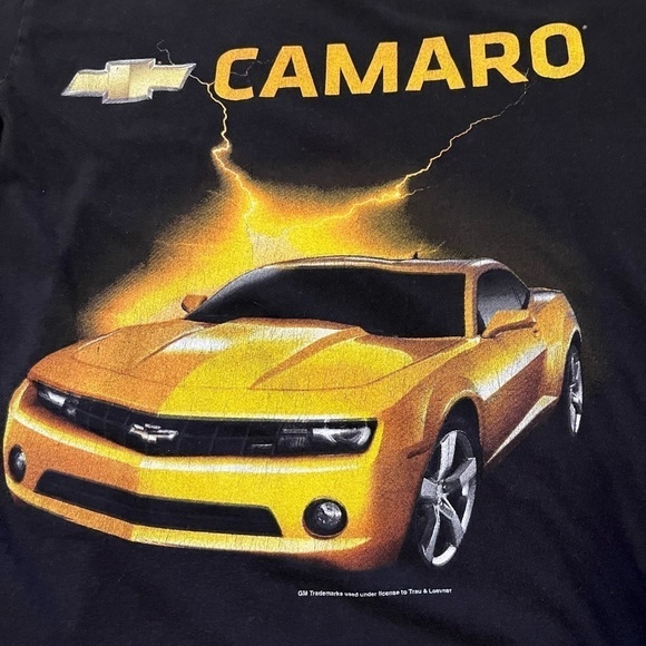 RARE Vintage CAMARO GM Black with Gold Lightening Motorhead T-Shirt - Picture 2 of 5
